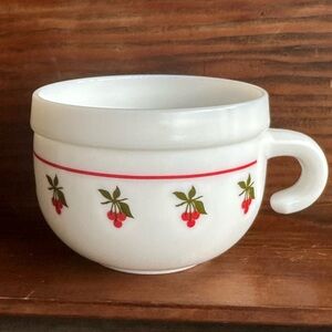 Milk glass mistletoe mug
